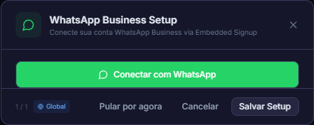 Passo 2 - Modal WhatsApp Business Setup